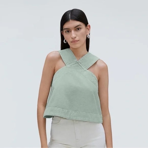 Everlane Tops - Everlane The Cross Front Apron Top 100% organic cotton in Sage Green  Size M
